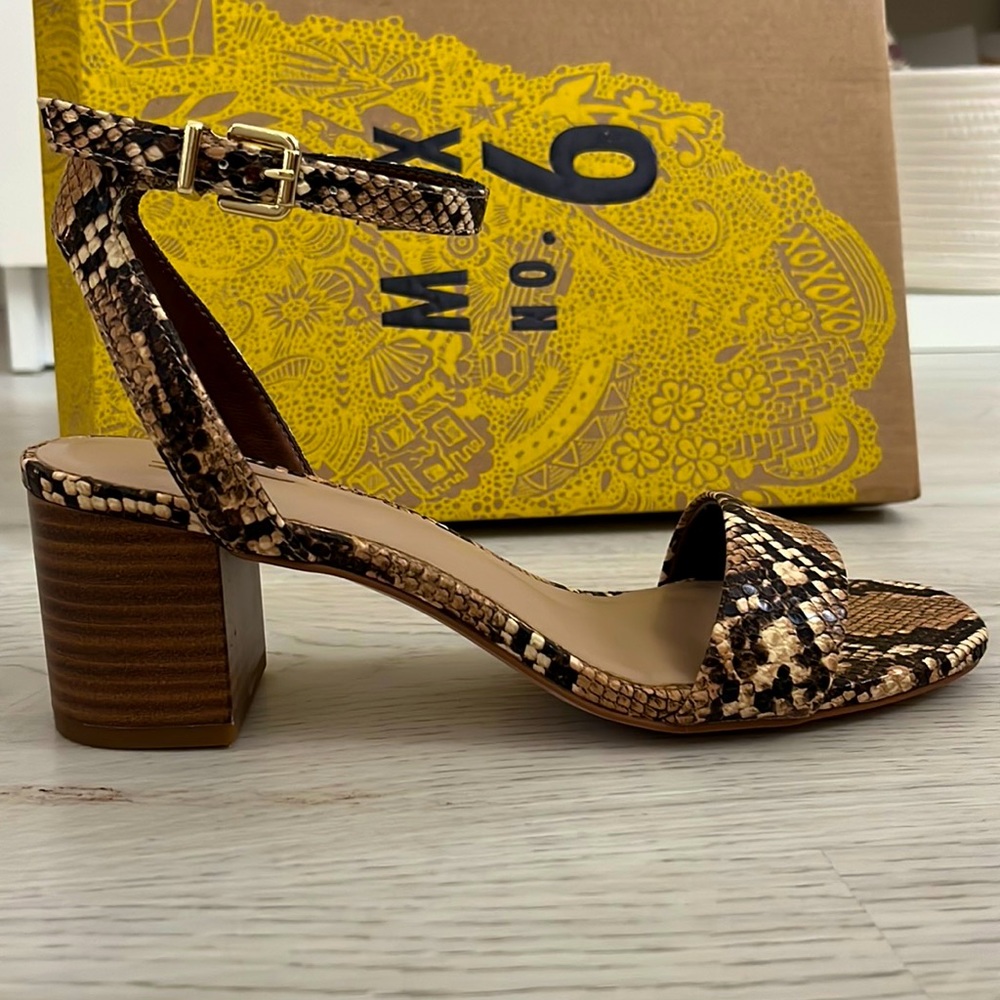 Mix No. 6 | Snake Print | Block Heel Sandal | - image 2